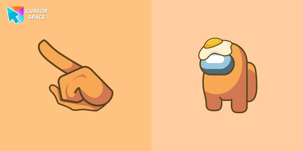 Among Us Orange Character with Egg Hat cursor cursor pack